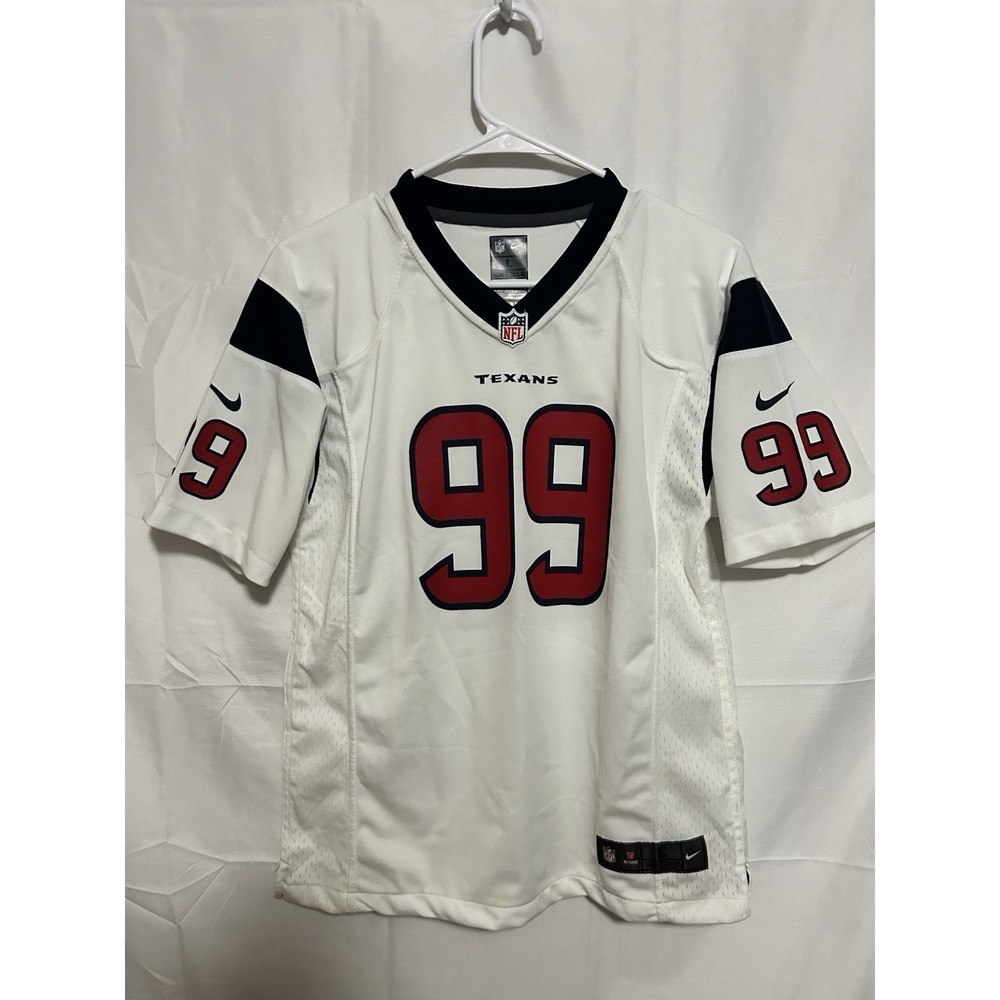 Nike JJ Watt Texans Jersey Youth Large 14-16 NFL On Field White #99